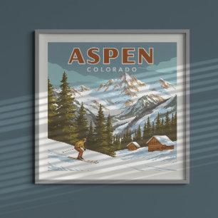 Affiche Vintage Aspen Colorado