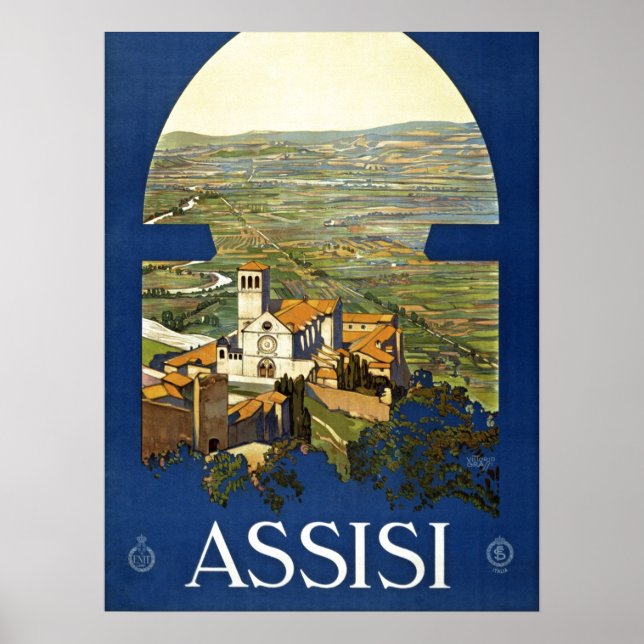 Affiche Vintage Assisi Italie Voyage Tourisme Annonce (Devant)