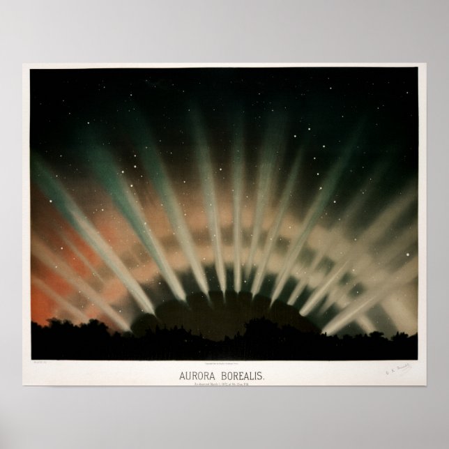 Affiche Vintage Aurora Borealis amélioré (Devant)