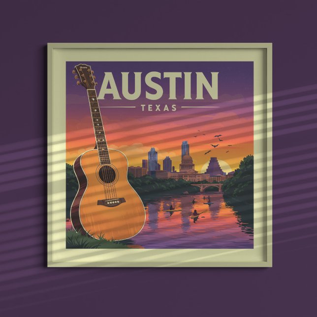 Affiche Vintage Austin Texas (Créateur téléchargé)