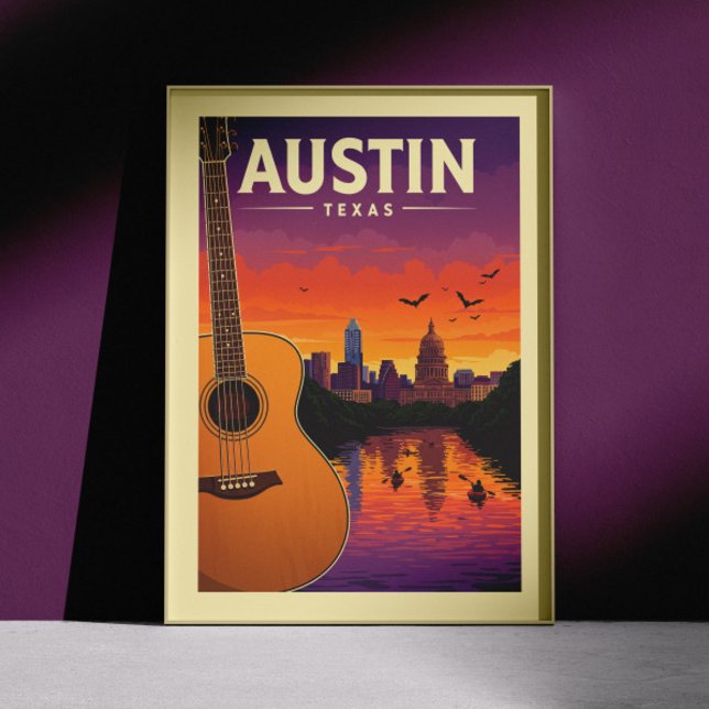 Affiche Vintage Austin Texas (Créateur téléchargé)