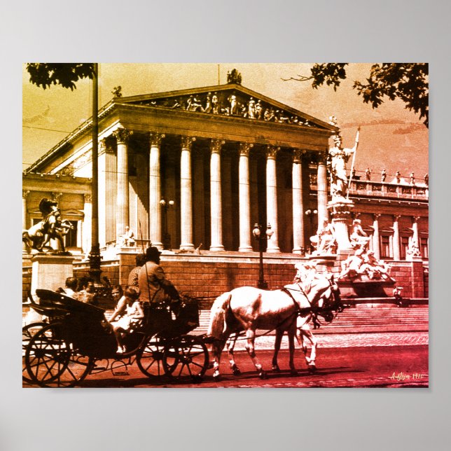 Affiche Vintage Autriche parlement de Vienne (Devant)