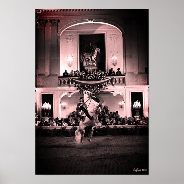 Affiche Vintage Autriche Vienne Courbette espagnole (Devant)