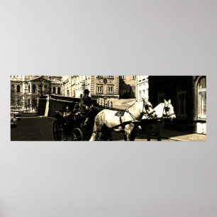 Affiche Vintage Autriche Vienne Dreimaderlhaus Fiaker