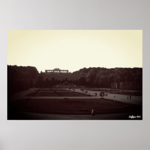 Affiche Vintage Autriche Vienne Jardins Schonbrunn 1970