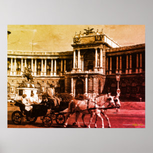 Affiche Vintage Autriche Vienne Palais Hofburg