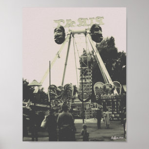 Affiche Vintage Autriche Vienne Prater parc d'attractions