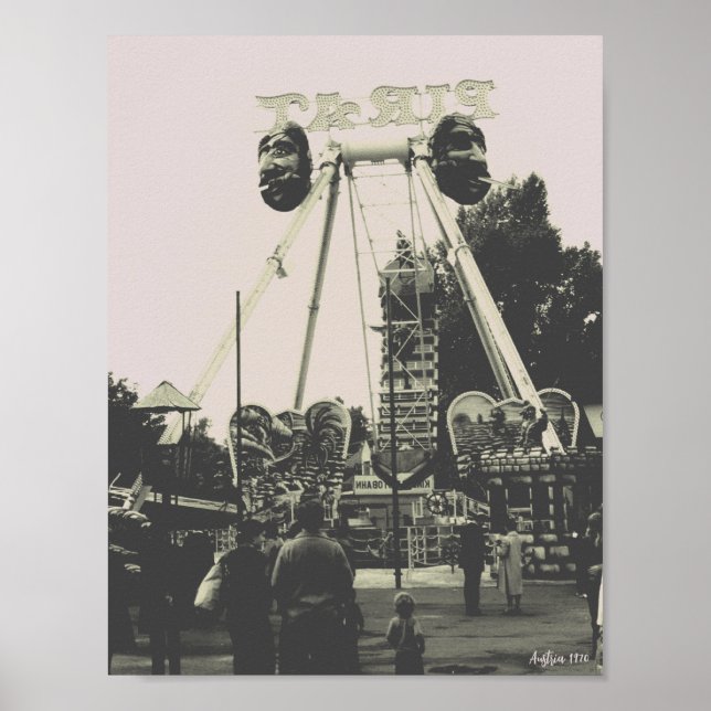 Affiche Vintage Autriche Vienne Prater parc d'attractions (Devant)