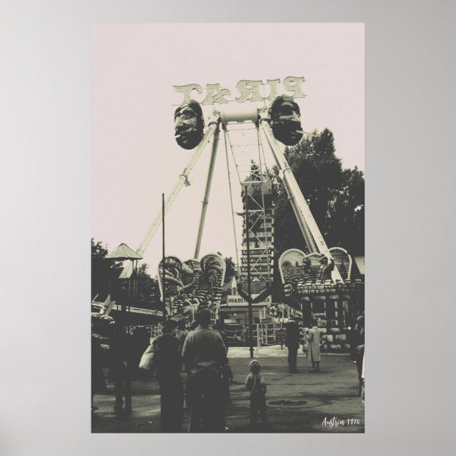 Affiche Vintage Autriche Vienne Prater parc d'attractions (Devant)