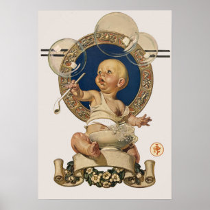 Affiche Vintage Baby Bubbles par J.C. Leyendecker Nursery