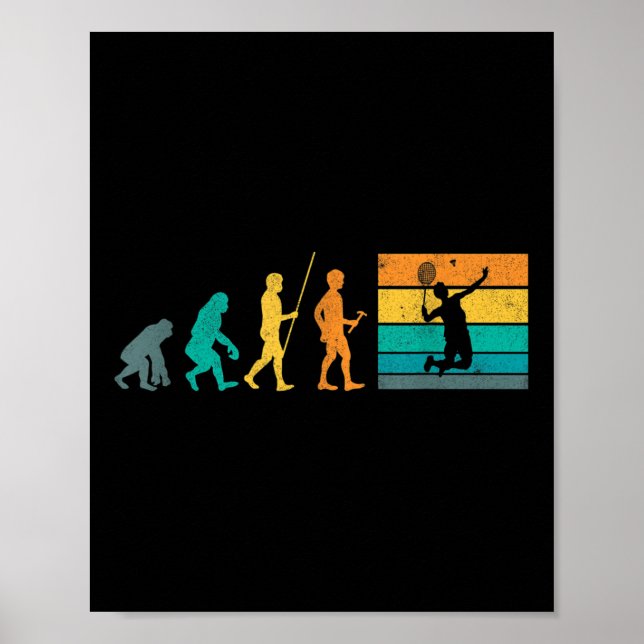 Affiche Vintage Badminton Evolution Shuttle Retro Badminto (Devant)