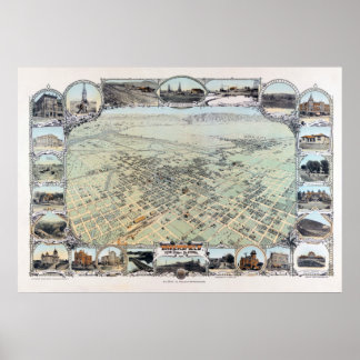 Affiche vintage BakersField Californie 1901