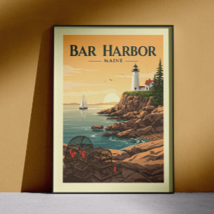 Affiche Vintage Bar Harbour Maine