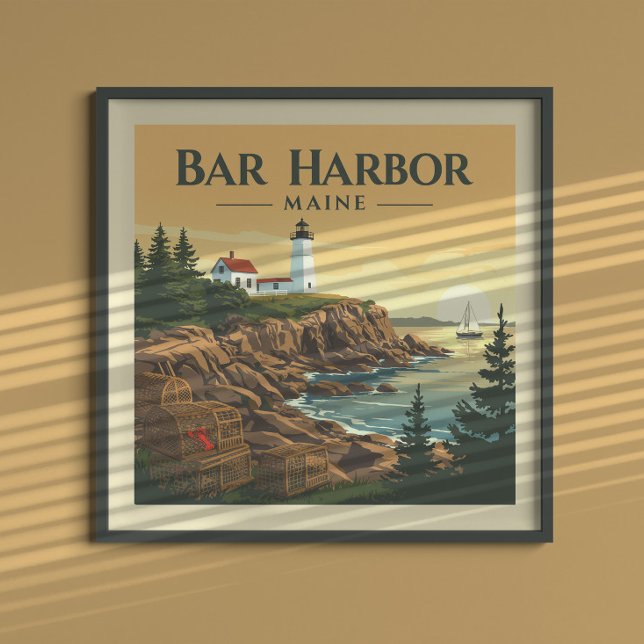 Affiche Vintage Bar Harbour Maine (Créateur téléchargé)