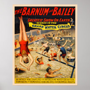 Affiche Vintage Barnum et Bailey Grand Water Circus