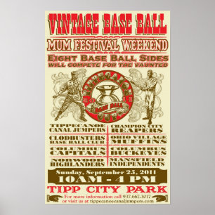 AFFICHE VINTAGE BASE-BALL