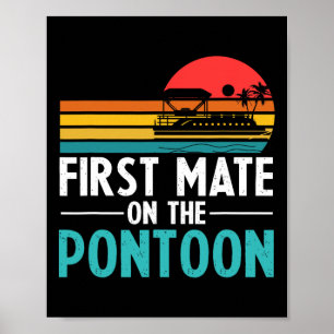 Affiche Vintage Bateau Partie Rétro Premier Mate Sur Le Po
