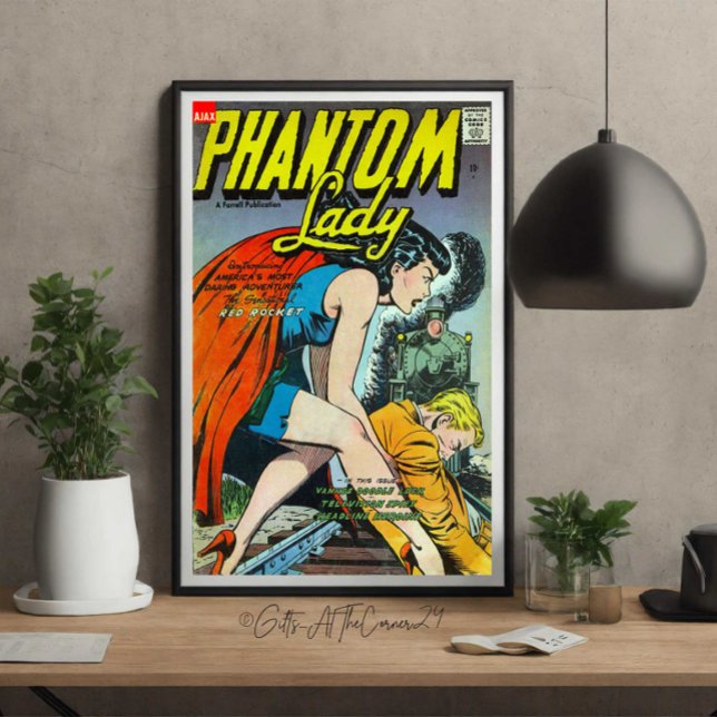 Affiche Vintage BD Imaginaire Fantom Lady (Créateur téléchargé)