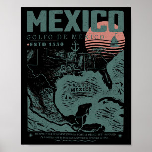 Affiche Vintage Beach Mens Femmes Golfe Du Mexique Est.155