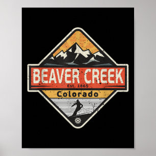 Affiche Vintage Beaver Creek Colorado Snow Mountain Ski