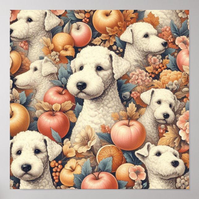 Affiche Vintage Bedlington Terrier sans fil (Devant)