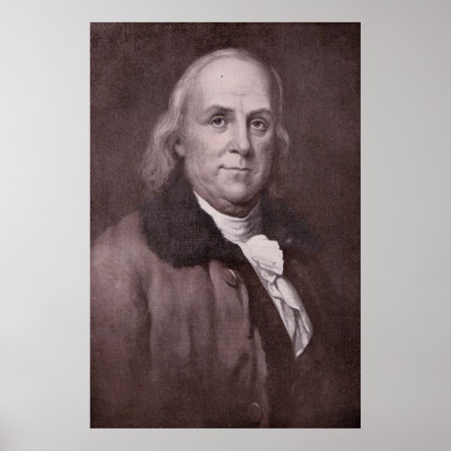 Affiche Vintage Benjamin Franklin Portrait (Devant)
