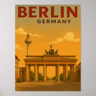 Affiche Vintage Berlin Allemagne Voyage