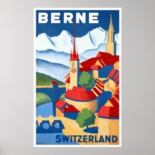 Affiche Vintage Berne Suisse Voyage