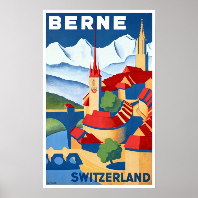 Affiche Vintage Berne Suisse Voyage (Devant)