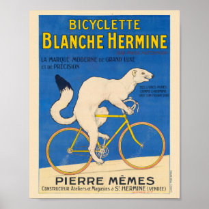 Affiche Vintage Bicyclette Blanche Hermine 1926