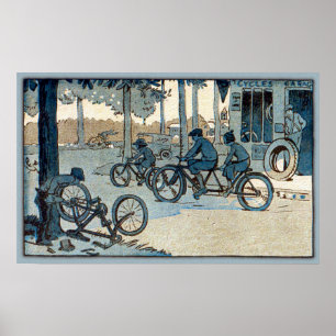 Affiche Vintage Bicycling Print