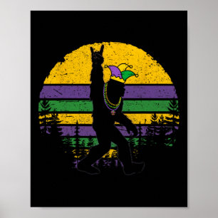 Affiche Vintage Bigfoot Mardi Gras Chemises Hommes Enfants