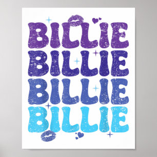 Affiche Vintage Billie Heart Nom personnalisé I Love Bill