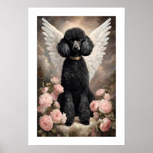 Affiche Vintage Black French Poodle Dog Art (Devant)