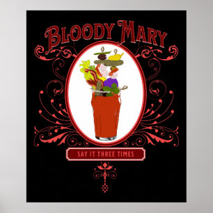 Affiche Vintage Bloody Mary, 3 fois