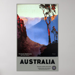 Affiche Vintage Blue Mountains Australie Voyage