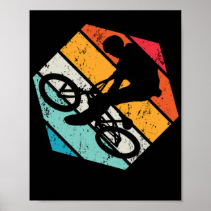 Affiche Vintage BMX Rider Retro Bicycle Stunt Race