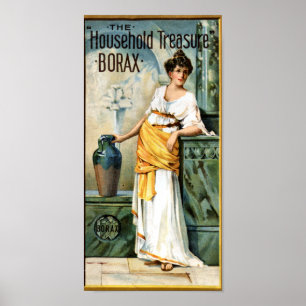 Affiche Vintage Borax Soap Maison Treasure Publicité