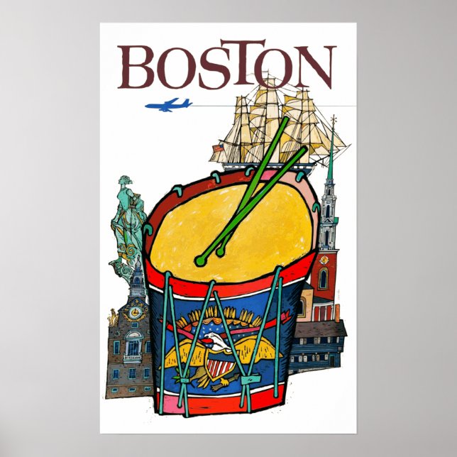 Affiche Vintage Boston Travel (Devant)
