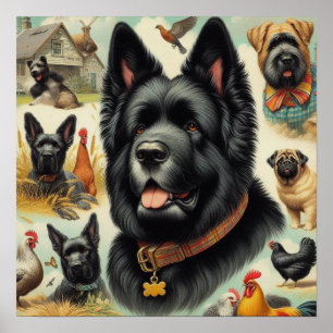 Affiche Vintage Bouvier des Flandres