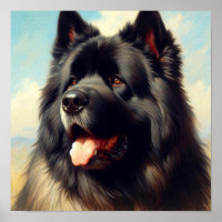 Vintage Bouvier des Flandres Peinture