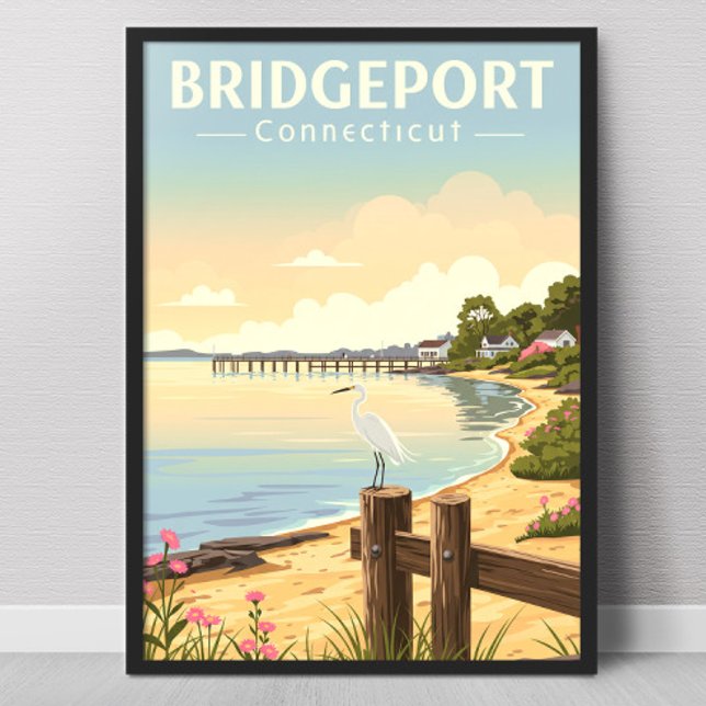 Affiche Vintage Bridgeport Connecticut (Créateur téléchargé)