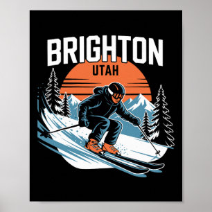 Affiche Vintage Brighton Utah Ski Sport d'hiver Rétro Su