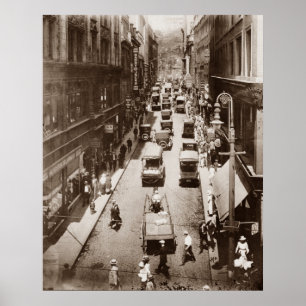 Affiche Vintage Bromfield Street Boston Massachusetts 1916