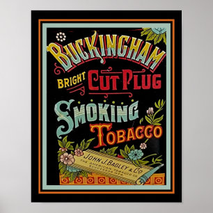 Affiche Vintage Buckingham Plug Tabac Publicité