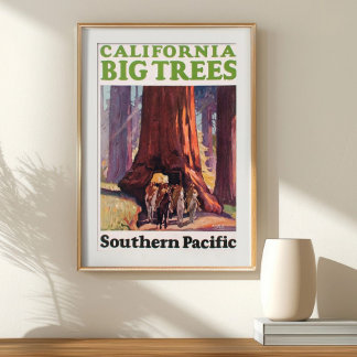 Affiche Vintage California Big Trees Southern Pacific