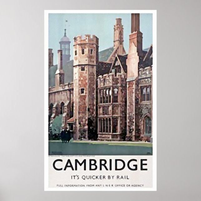 Affiche Vintage Cambridge England University Art (Devant)