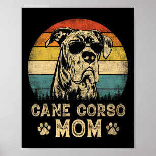 Affiche Vintage Cane Corso Maman Amoureux de les chiens Fê