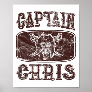 Affiche Vintage capitaine Chris Pirate personnalisé Ponton