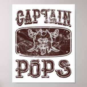 Affiche Vintage capitaine Pops Pop Pirate personnalisé Pon